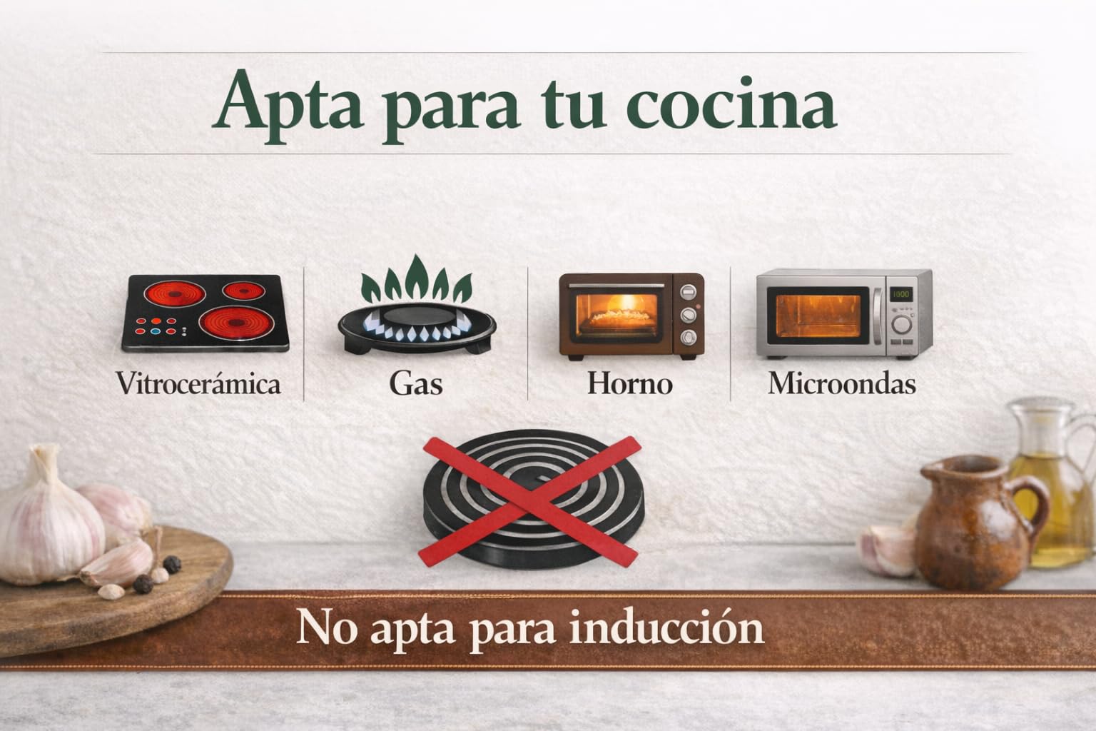 Olla/Puchero de Barro Refractario GRANDE Esmaltada 6 L – con Tapa y Asas – Incluye Cuchara de Madera + QR con Recetas y Guía – Cocción Lenta para Guisos Tradicionales