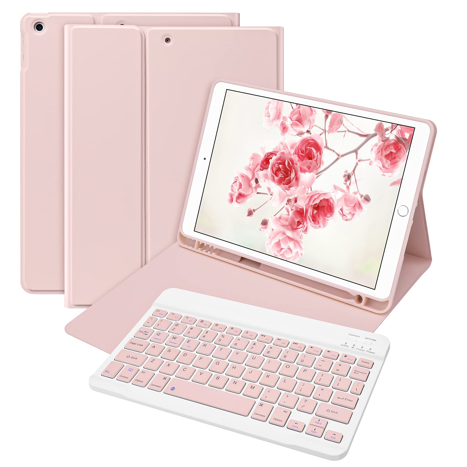Fbewan IPad Pro 10,5 2017 & IPad Air 3 10,5 2019 Case Met Toetsenbord En Muis Potloodhouder Magnetisch Verwijderbaar Draadloos Bluetooth 7 Kleuren Toetsenbord Met Achtergrondverlichting Voor Ipad Pro 105