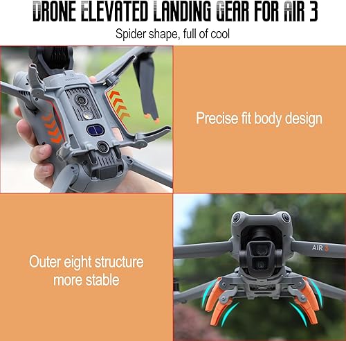Miniatura 5 de O'woda Tren de aterrizaje Air 3, aumento de altura de 1.41 pulgadas, pierna de aterrizaje plegable, expansor de altura portátil para accesorios DJI