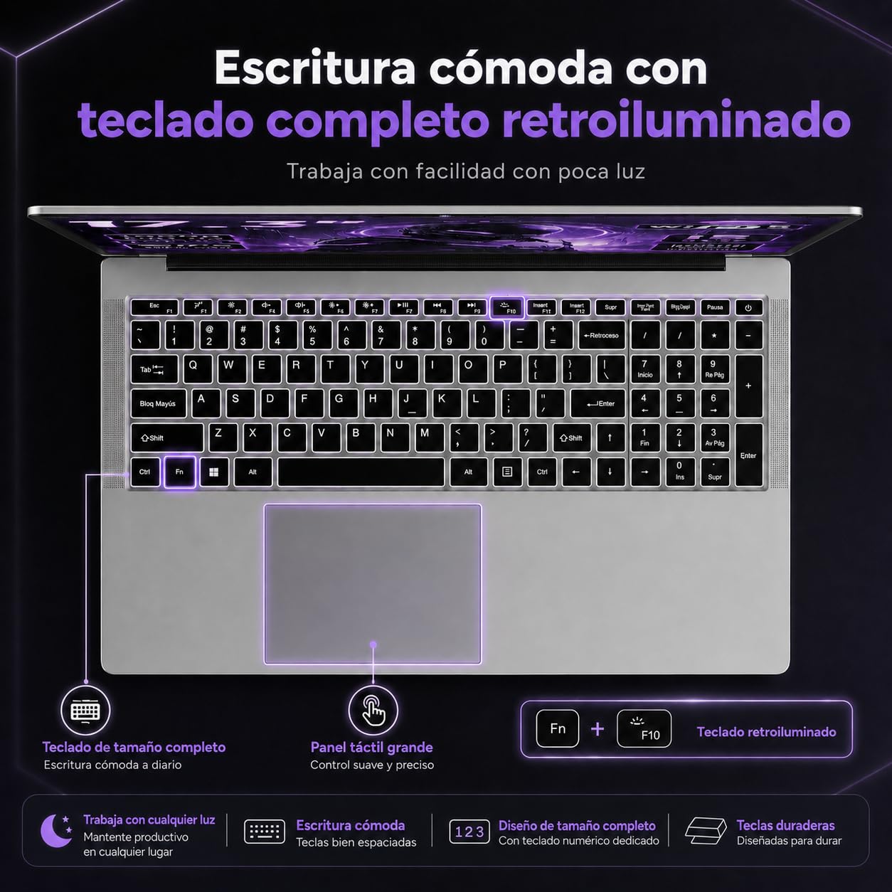 Portátil con Pantalla Grande de 17,3 Pulgadas, i5 7Y57, 16GB RAM, SSD 512GB
