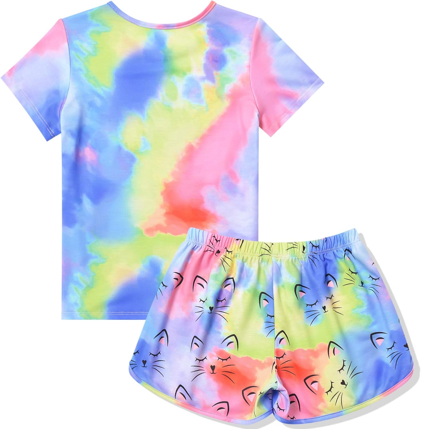 QPANCY Pajamas for Girls Unicorn Pjs Sets Little Kids Summer Short Sleeve Sleepwear - Image 2