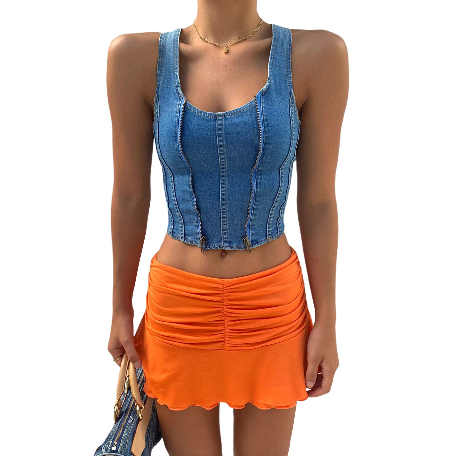 Meiweileya Women Ruched Ruffle Skirt Solid Stretch Pleated Sexy Mini Skirt Tennis Skirt for Girls