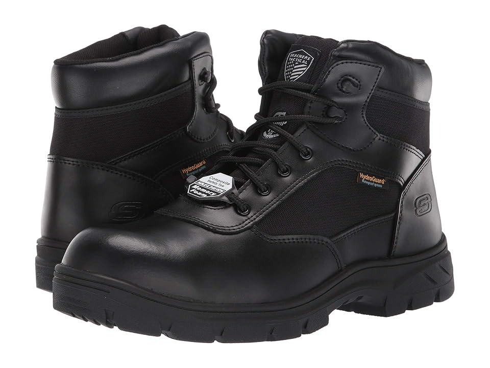 SKECHERS Work Wascana - Linnean Comp Toe (Black) Men's Shoes INTERNATIONAL SHIPPING