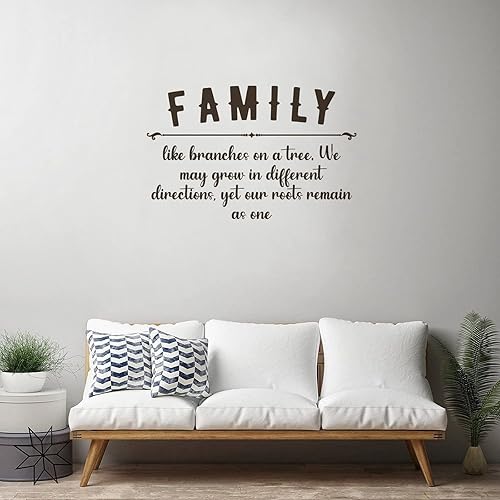Miniatura 3 de Adhesivo decorativo para dormitorio, diseño de ramas familiares en un árbol, calcomanía de vinilo para pared del hogar, decoración de pared
