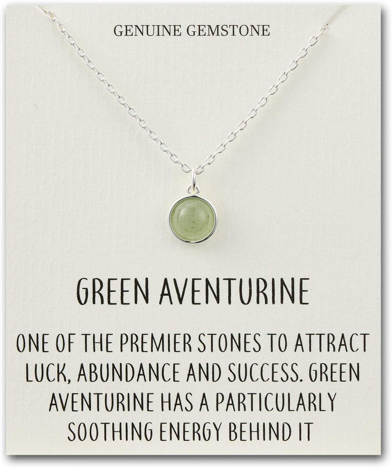 Green Aventurine Necklace with Quote Card