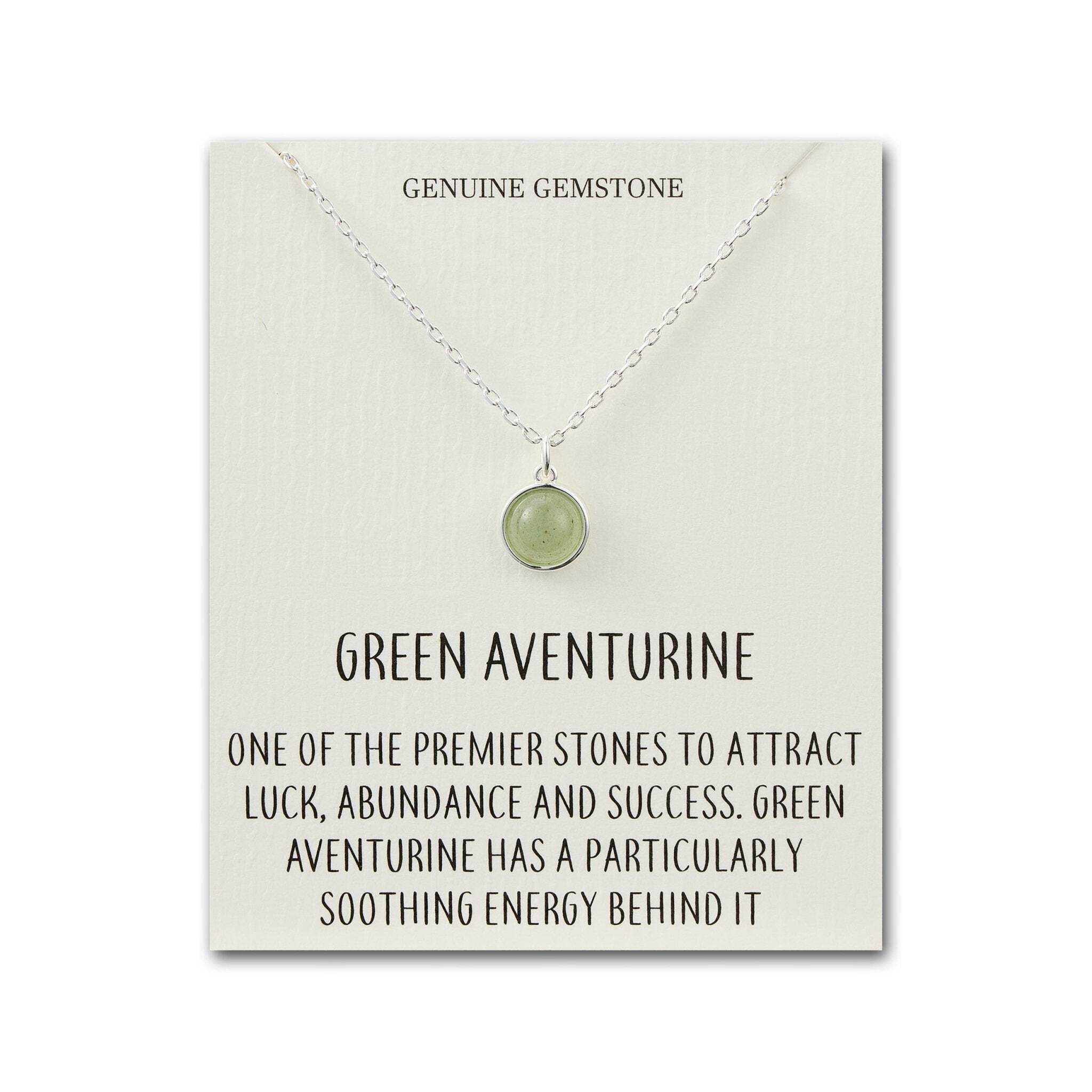 Philip Jones Green Aventurine Necklace with Quote Card