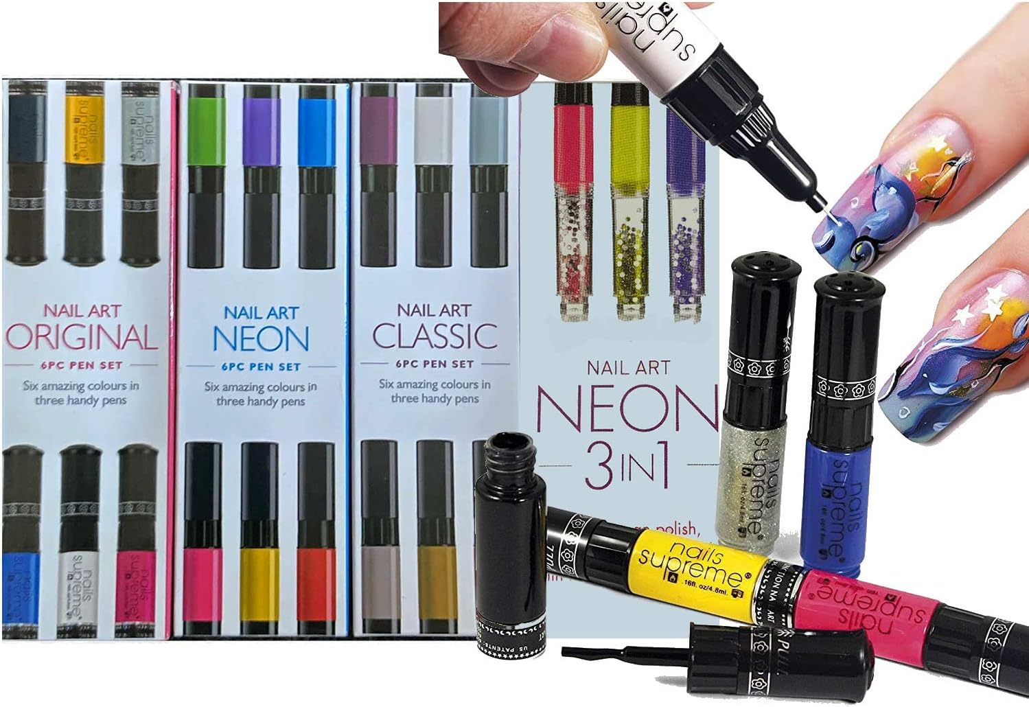 Empire Collection Nail Art Pens Set Varnish Polish Decorate Design Nails (21 Pens Full Collection)