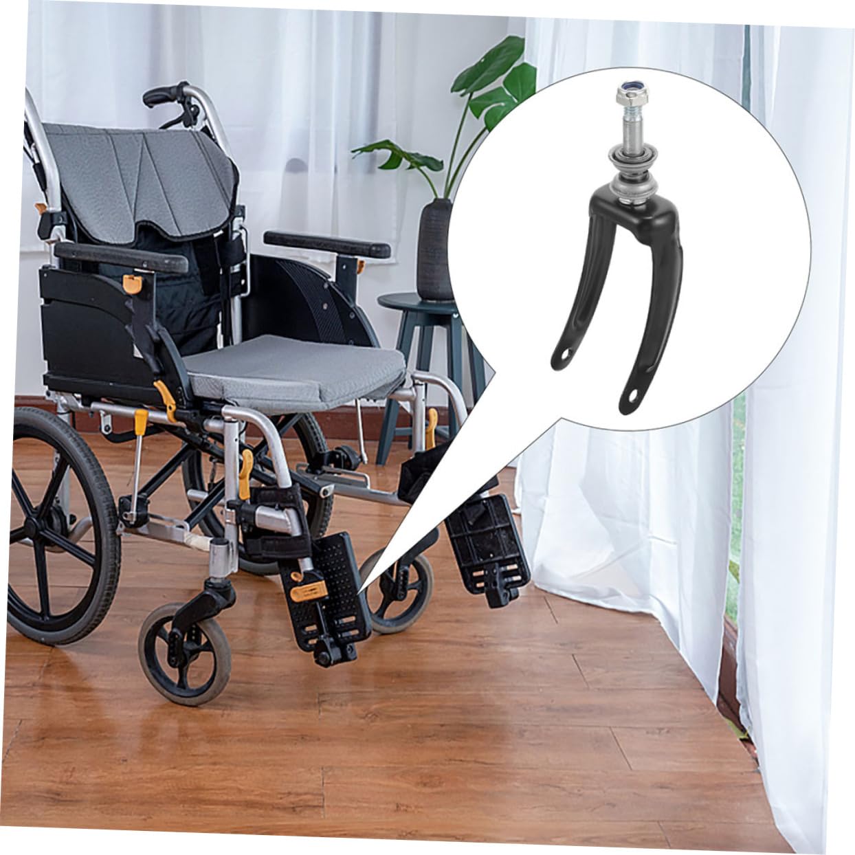 IWOWHERO Wheelchair Parts Metal Front Wheel Bracket Replacement Wheelchair Front Wheel Fork Random Color