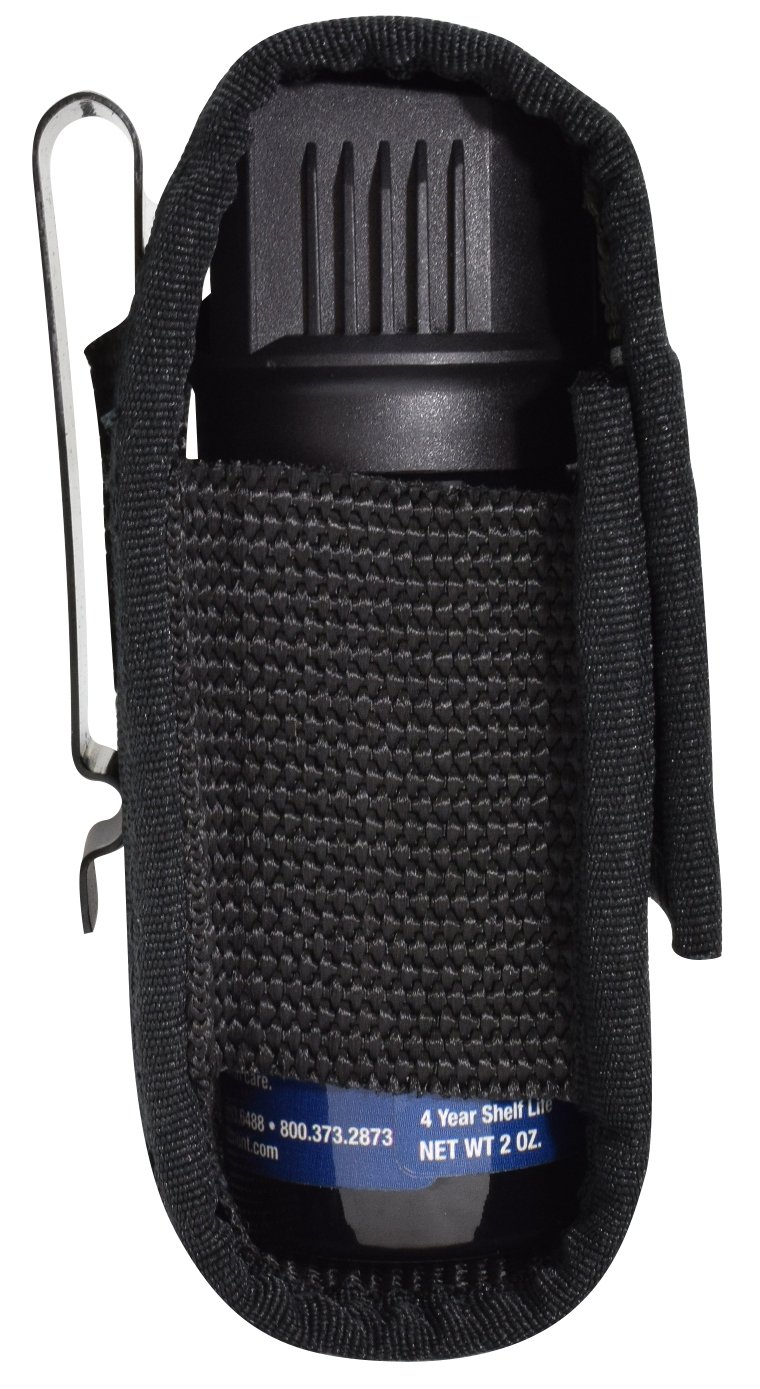 Metal Belt Clip Pepper Spray Holster - Tactical Pouch for 1.5-2 oz. Canisters, Law Enforcement, Police Duty Belt, Personal Safety, Hiking (Pepper Spray Not Included)