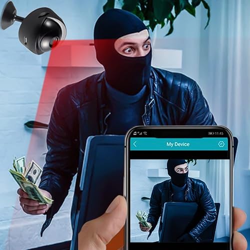 Miniatura 8 de ARMERI Mini cámara WiFi, cámara inalámbrica, cámara web WiFi 2.4G, batería incorporada, cámara de seguridad HD 1080p, cámara inteligente con visión