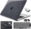 CISSOOK MacBook Air 13 Inch Case 2021 2020 Black Glitter Cover Black Glitter Mac Book Air 13 A2337 M1 A2179 Compatible Stylish Shell Cover Slim Japanese JIS Layout Keyboard Cover + Screen Film +