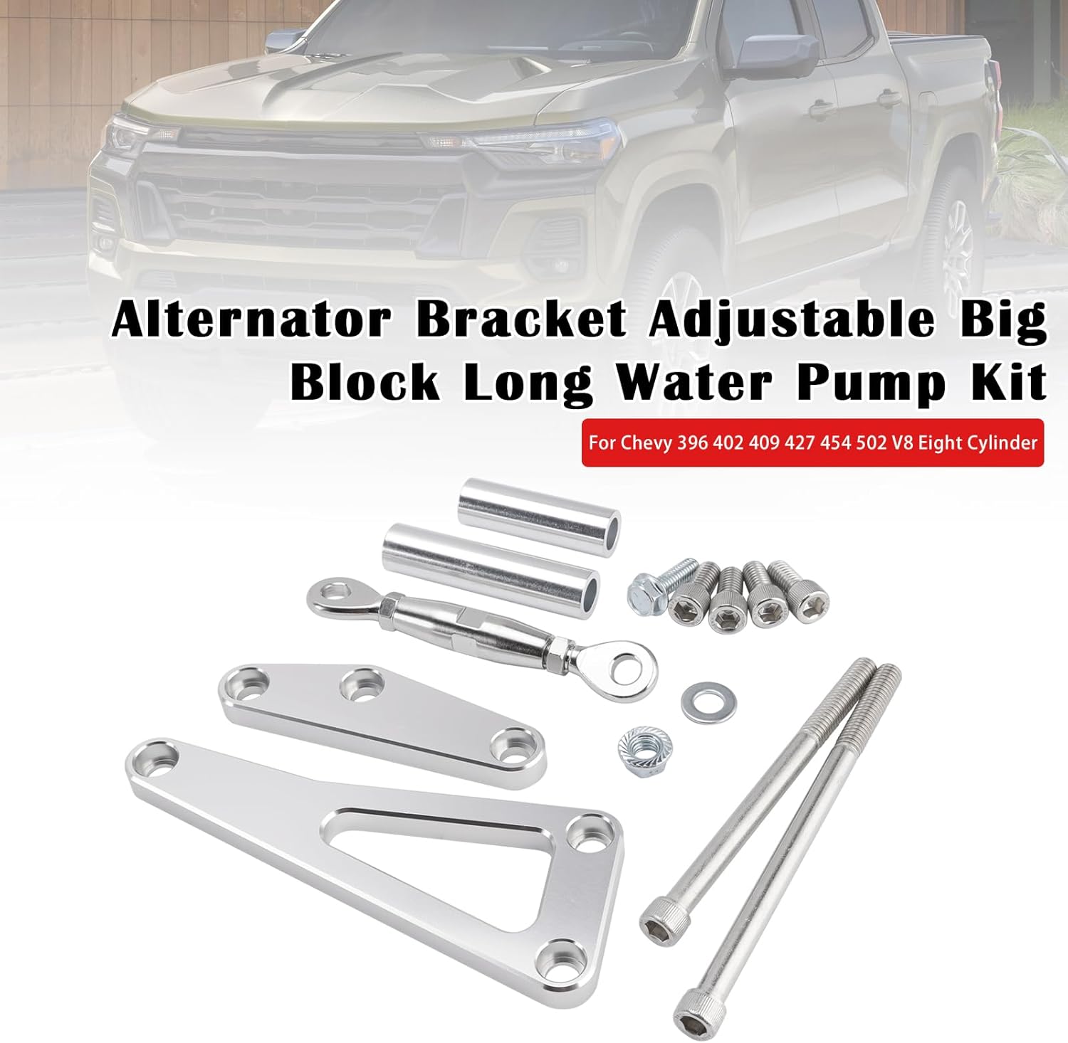 Bruce & Shark Alternator Bracket Adjustable Big Block Long Water Pump Kit 551663 for Chevy 396 402 409 427 454 502 V8
