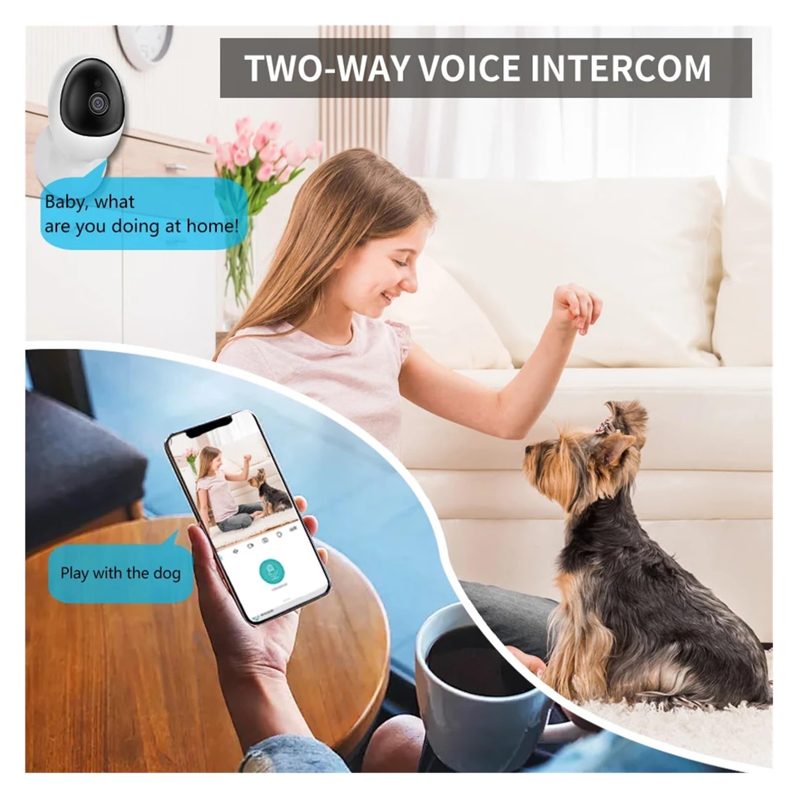 Mini caméra de surveillance intérieure de moniteur de sécurité WiFi for