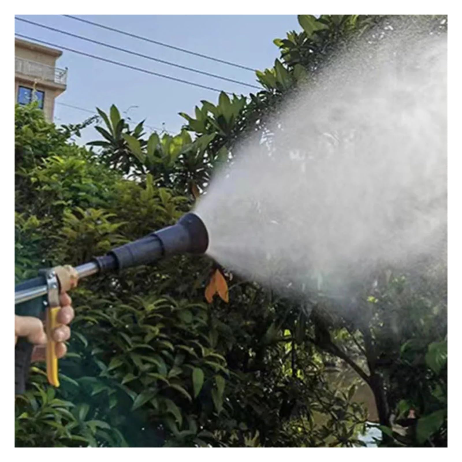 Pistolet d'arrosage avec embout multi-jets, Irrigation de jardin noire en alliage pulvérisation rotative à haute pression 28x13 cm