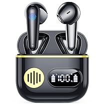 Cuffie Bluetooth,Auricolari Bluetooth 6.1 – Cuffie Wireless con 6 ENC Cancellazione Rumore Mics, Cuffie in Ear 48 Ore di Riproduzione, Cuffiette Senza Filo HiFi Stereo per iOS, Android – Classico Nero