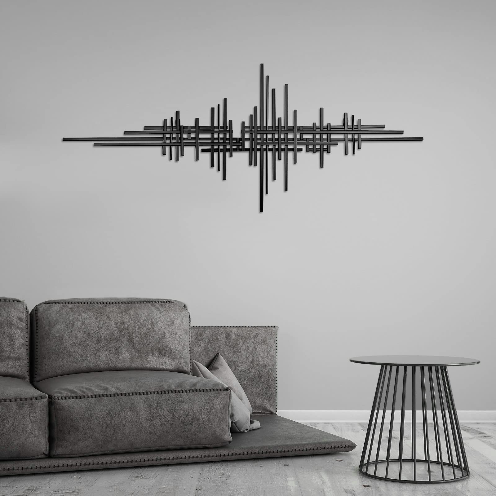 AURTEM Scultura decorativa da parete geometrica in metallo da appendere | Estetica astratta decorazione da parete per arredamento camera da letto, casa, ufficio, fattoria e soggiorno