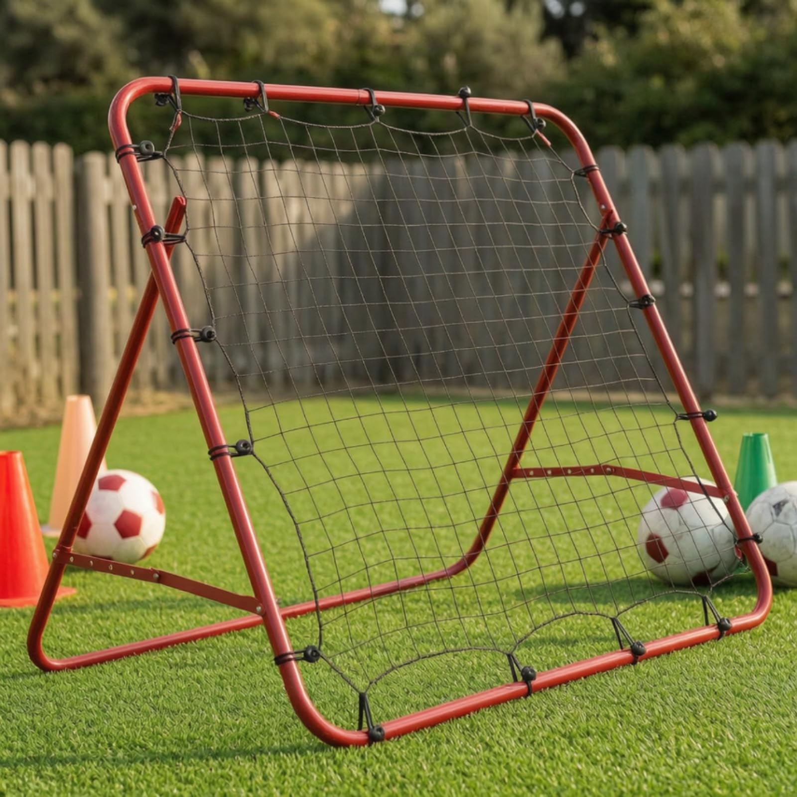 Rebounder Calcio XXL Rete da Risposta | Autoportante, Rebounder da Calcio, Stabile, Rimbaltore con Base, per Giardino, Bambini