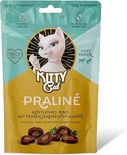KITTY Cat Praliné Rind & Garnele, 50 g, softe Leckerlis für Katzen, getreidefreier Snack mit hohem Fleischanteil und Taurin product image