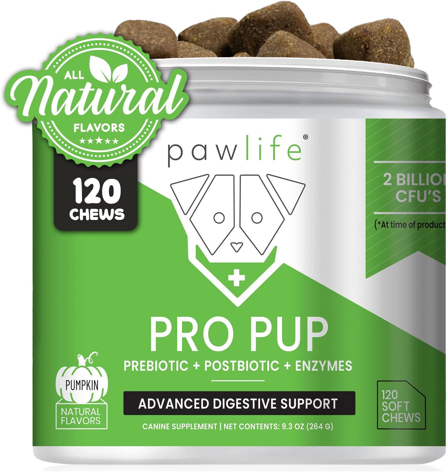 Pro Pup Veterinarian Formulated Probiotics, Prebiotics and Digestive Enzymes – Diarrhea & Upset Stomach, Gas, Constipation, Yeast Infection, Acidophilus