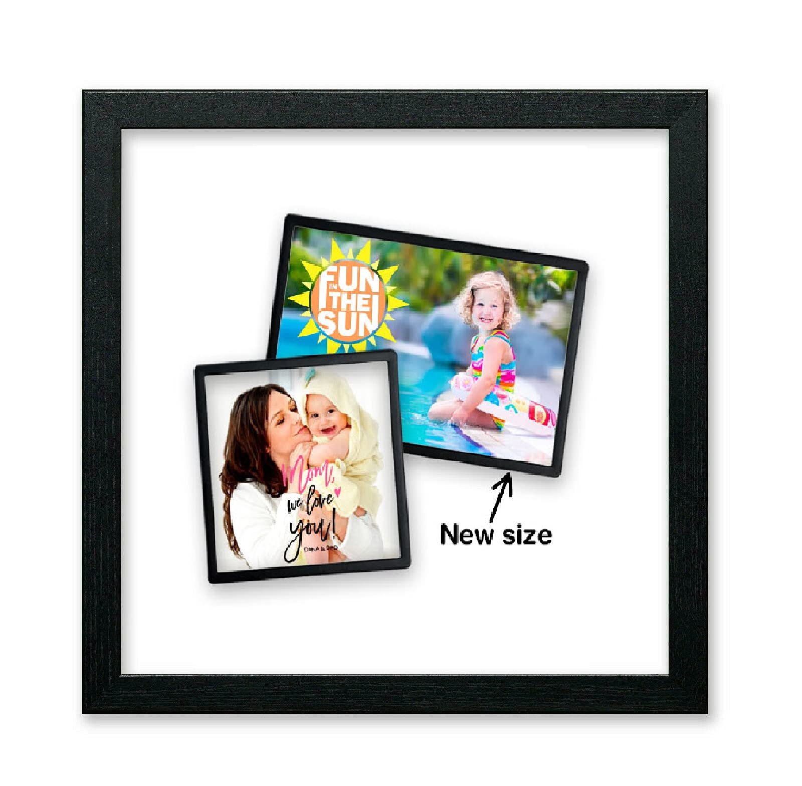 Photo Framer Black Modern Photo Frame Picture Frame Poster Frames Real Wood 90Cm X 40Cm Acrylic Glass