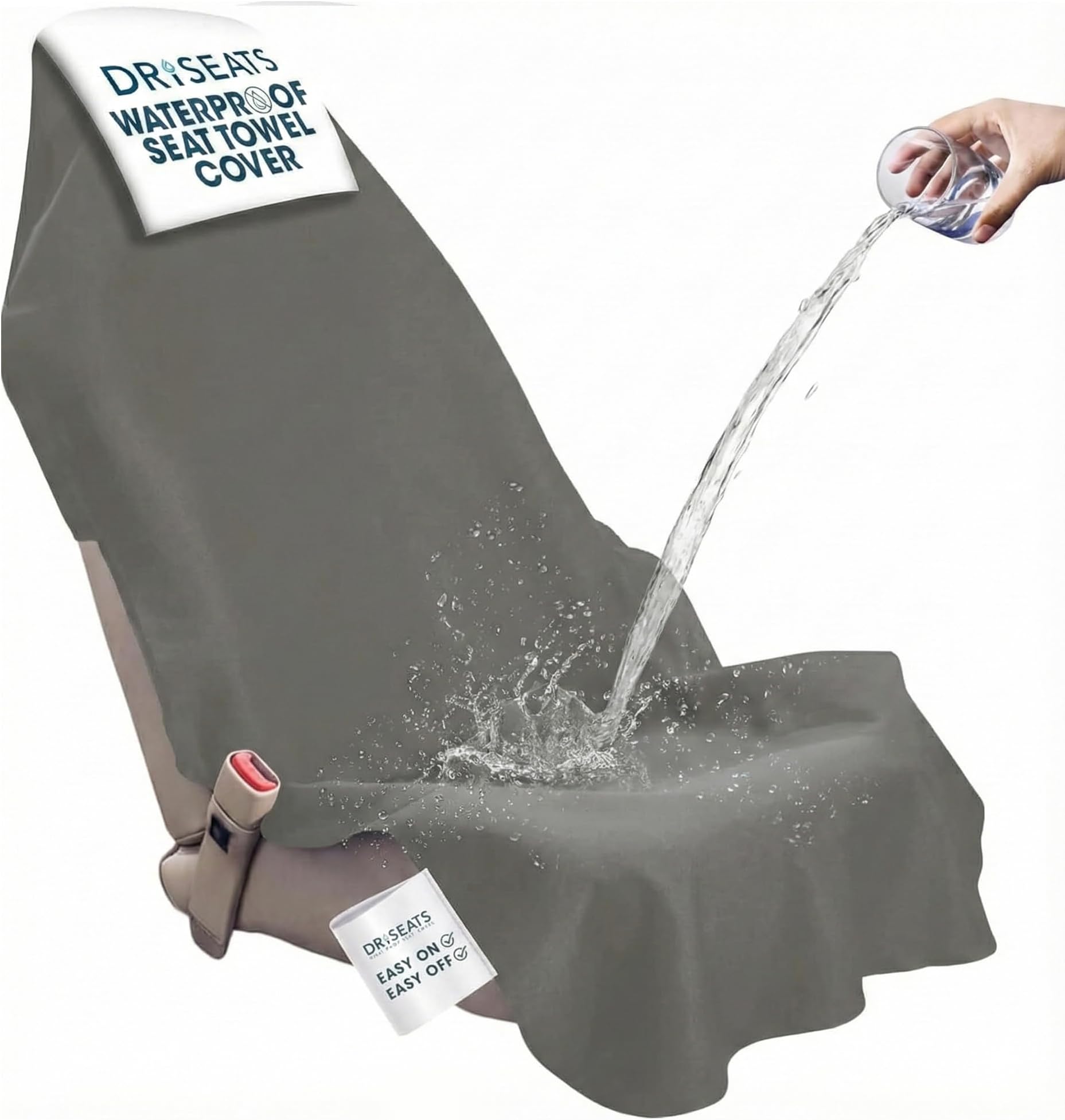 DriSeats Waterproof Car Seat Towel Cover for Runners, Post Workout XL Gray