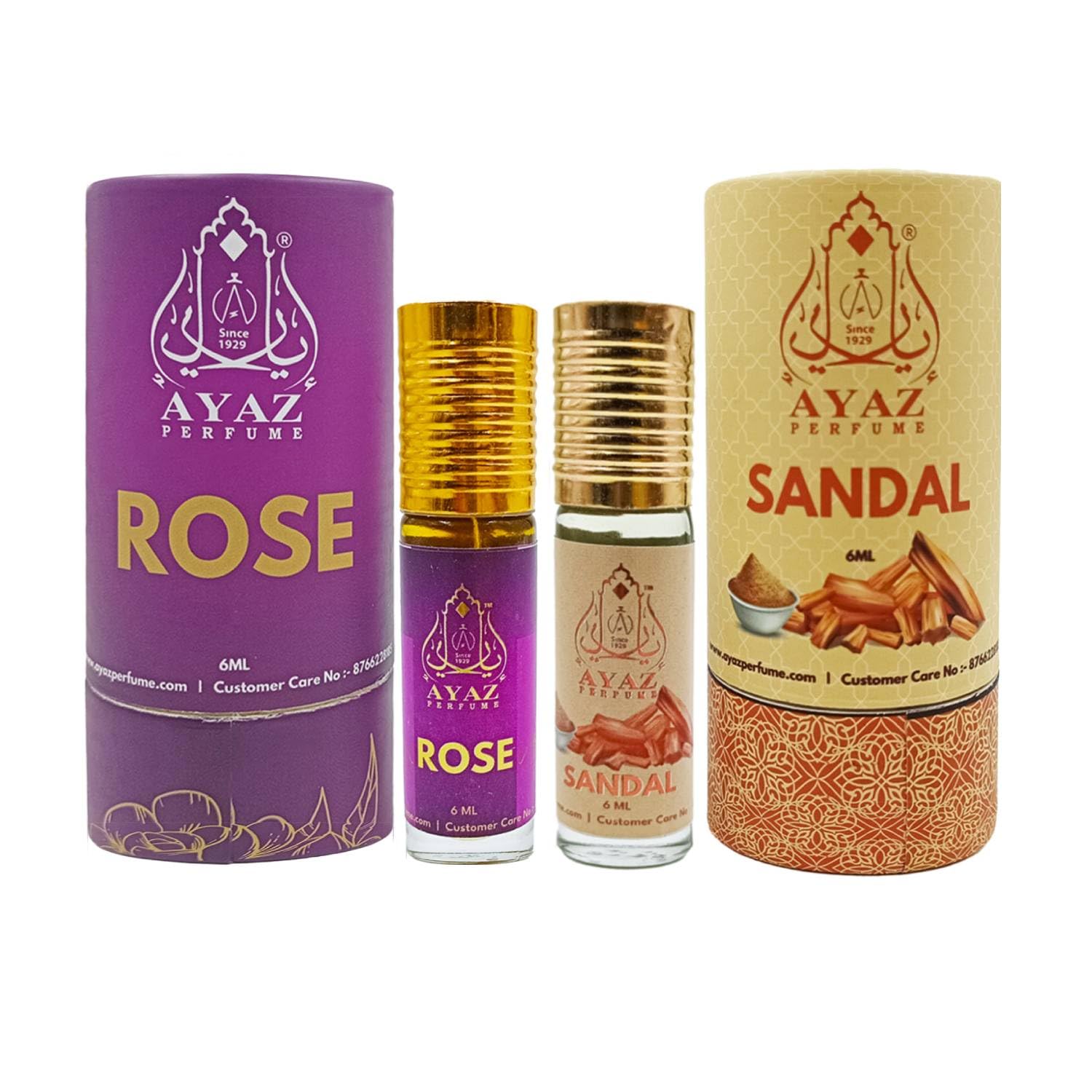 Ayaz Rose & Sandal Perfume Attar 6 + 6ml – Unisex Long-lasting Fragrance, Natural Rose & Sandalwood Blend, Alcohol-Free, Pure Floral and Woody Scent for Men & Women-image-25