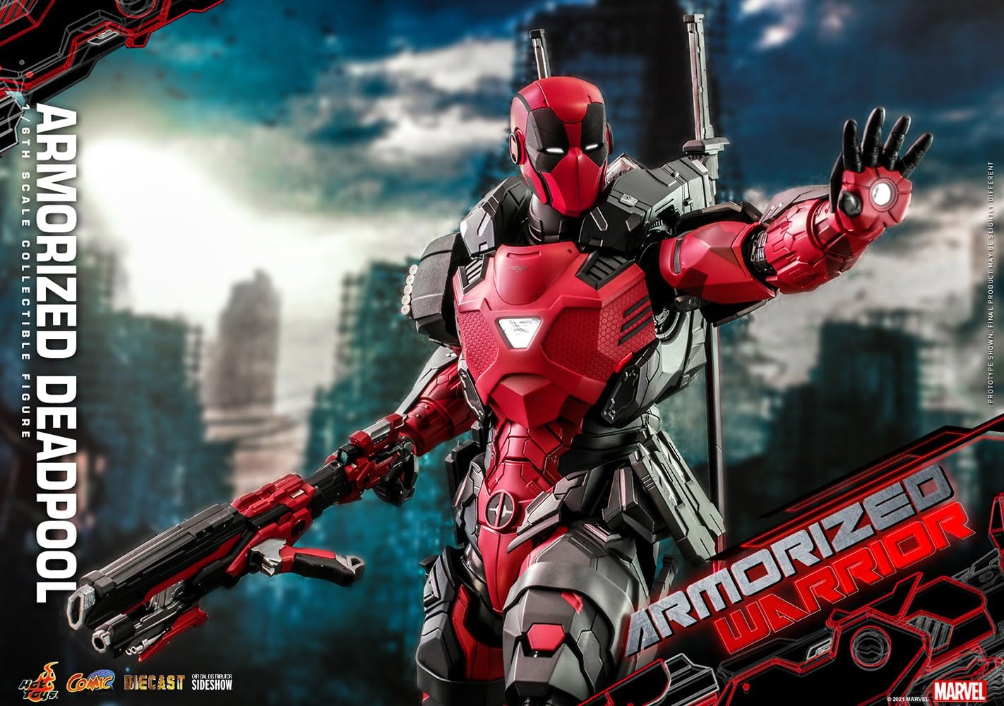 Hot Toys 1:6 Armorized Deadpool, Red