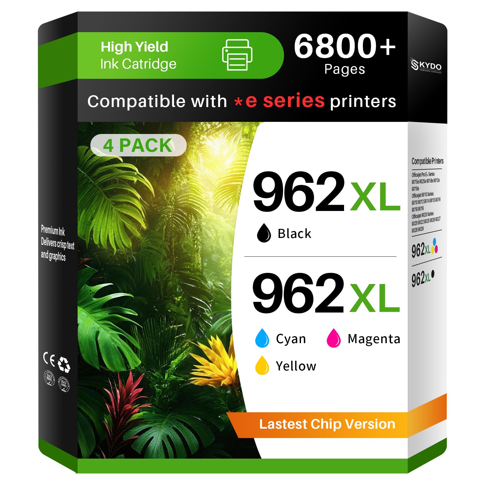 Photo 1 of 962XL Ink Cartridge Combo Pack Compatible for HP 962XL 962 Ink Cartridges Work with HP Officejet Pro 9018e 9015e 9018 9012e 9015 9010 9018e 9012 9025e 9025 9020 Printers (4 Packs)