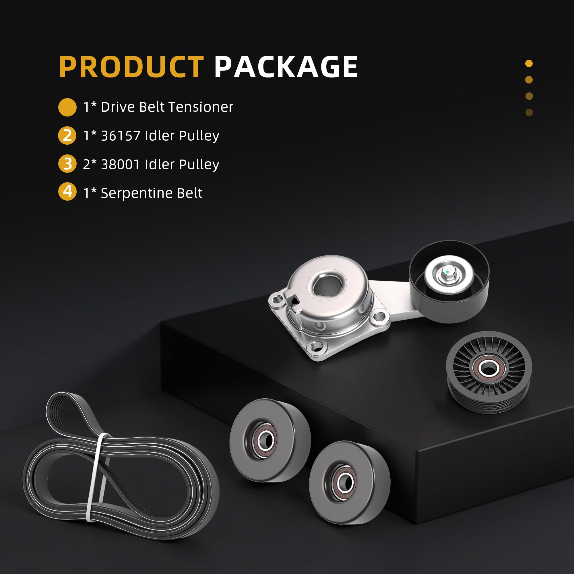 GLOCRORET 90K-38274A Drive Belt Tensioner Kit Copatible With Ford F-150 2005-06/09-10