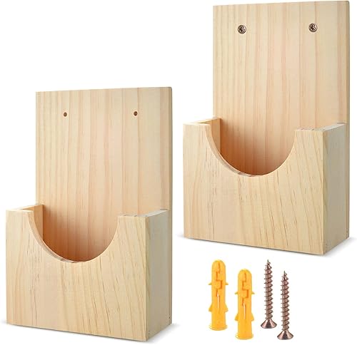 Soporte de madera 2 en 1 para folletos, soporte de exhibición colgante para volantes de 4 x 6 y folletos triples, ideal para oficina