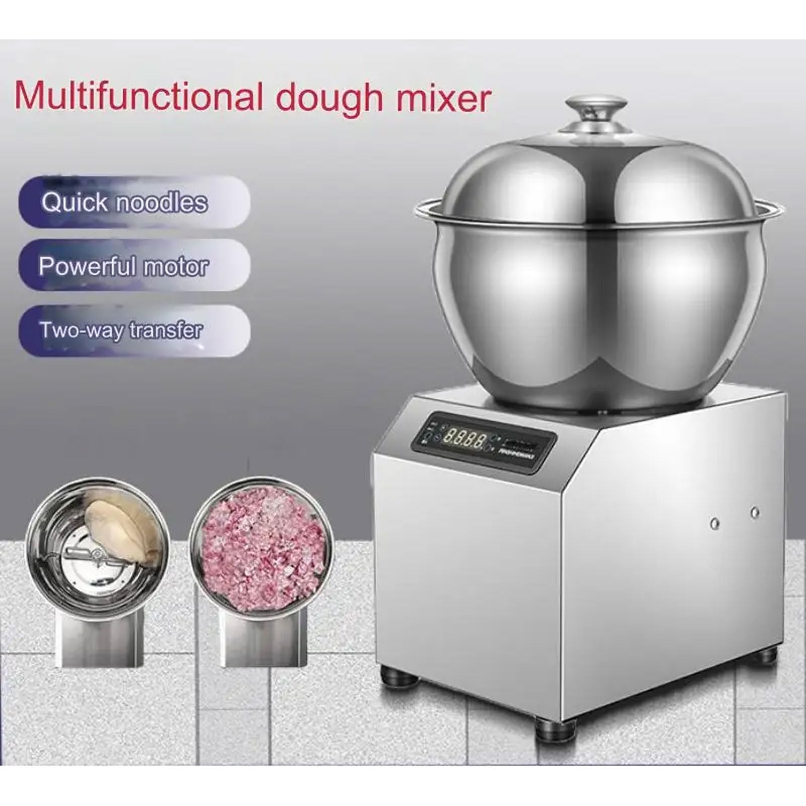 Petite Machine À Former La Pâte, Machine À Pétrir La Pâte Électrique 1800 W avec Écran D'affichage Numérique HD, Minuterie De 30 Minutes, Conception Avant Et Arrière, pour Cuisine, Restaurant