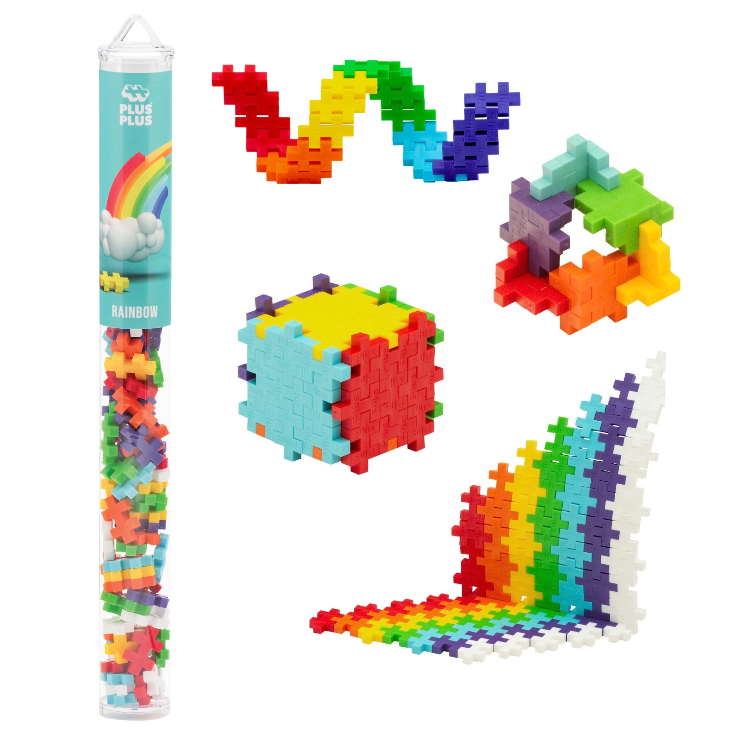 Amazon.com: PLUS PLUS Rainbow Mix Tube - Mini Interlocking