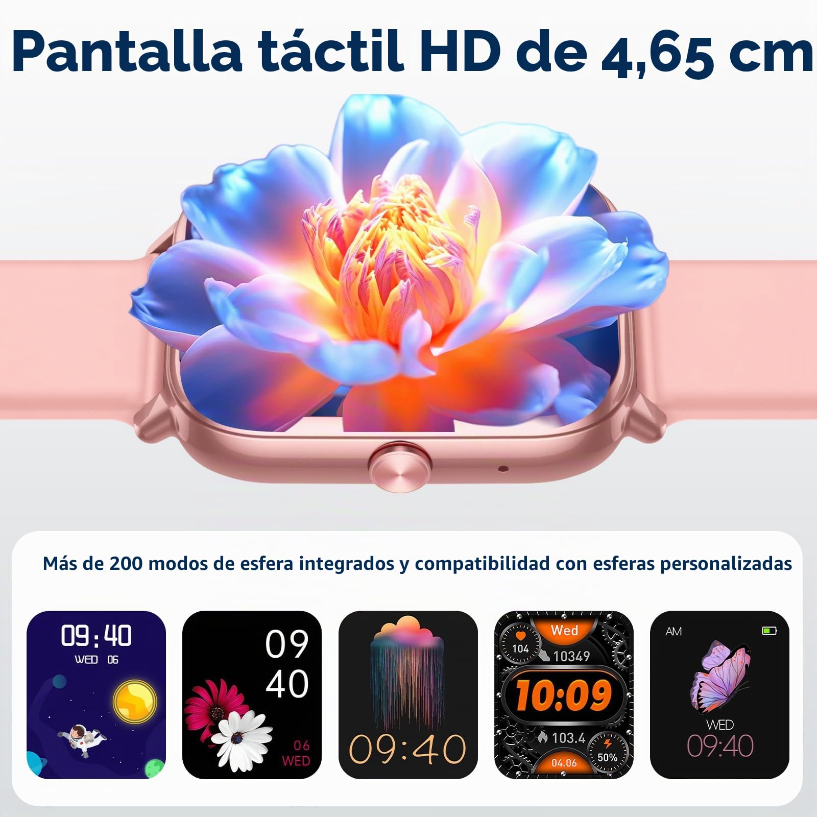 1.83" HD Reloj Inteligente Hombre Mujer, Smartwatch con Llamadas Bluetooth