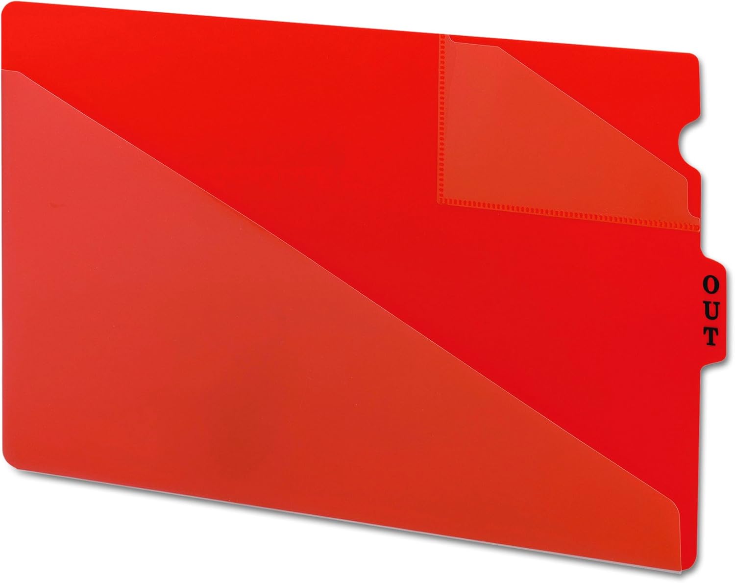 Smead End Tab Poly Out Guide, Two-Pocket Style, Center Position Tab, Red, Legal Size, 50 per Box