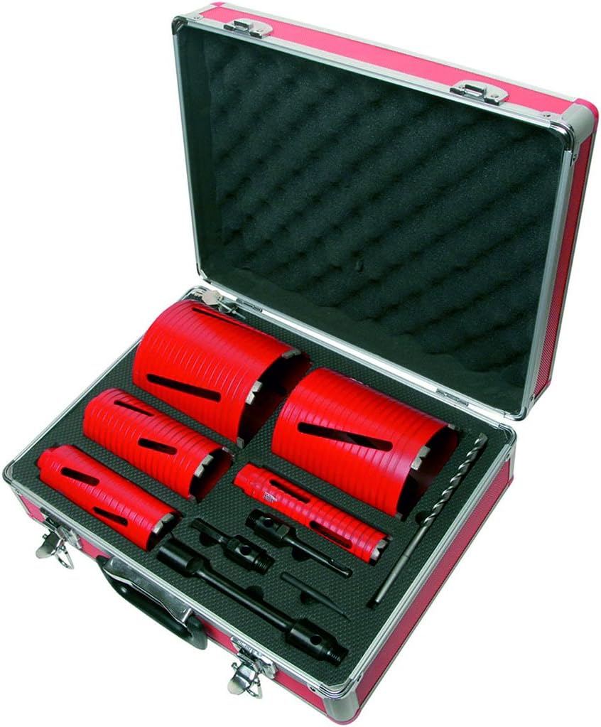 DART Red Ten DCD Spiro 5-Piece Diamond Core Drill Bit Set - Dry Use Core Drill Bit Kit - Diamond Drill Bit Set for Home Improvement Power Tools