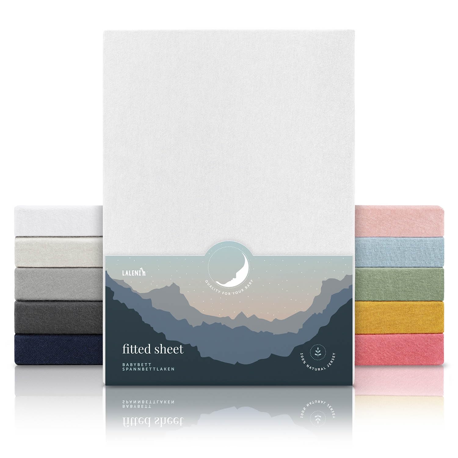 Laleni Sabana Bajera 60to70x120to140x15cm Oeko-Tex - sabanaja Bajera 100% Algodon para Cama de Infantil Set de 2-Ropa de Cama Infantil - para Cuna Bebe Color Moonlight Grey - Gris — view 99