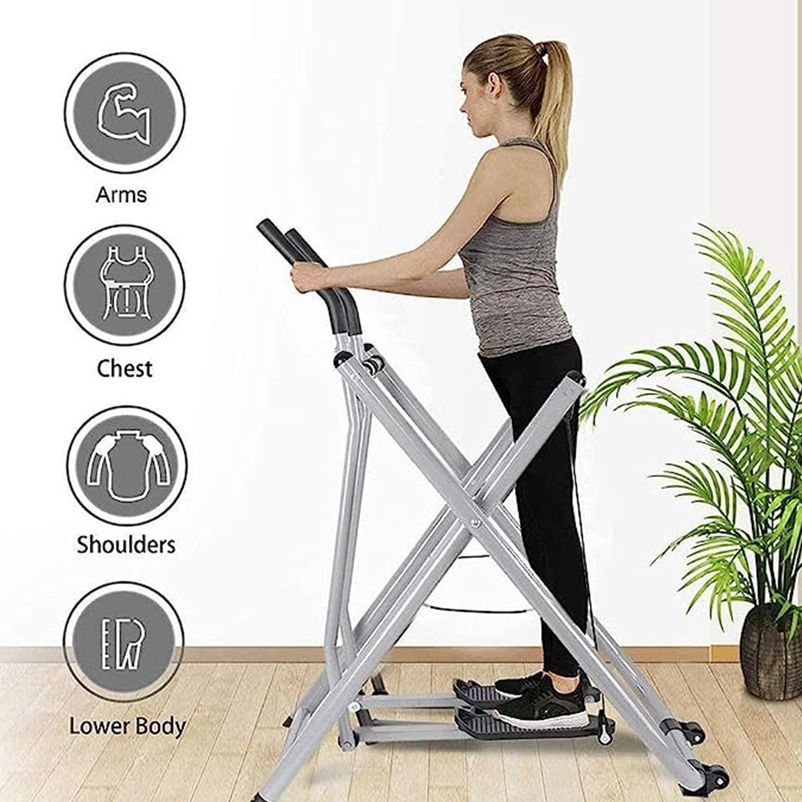 Máquina elíptica plegable para bicicleta estática, entrenador dual para gimnasio en casa, equipo de entrenamiento cardiovascular, andador de aire vertical