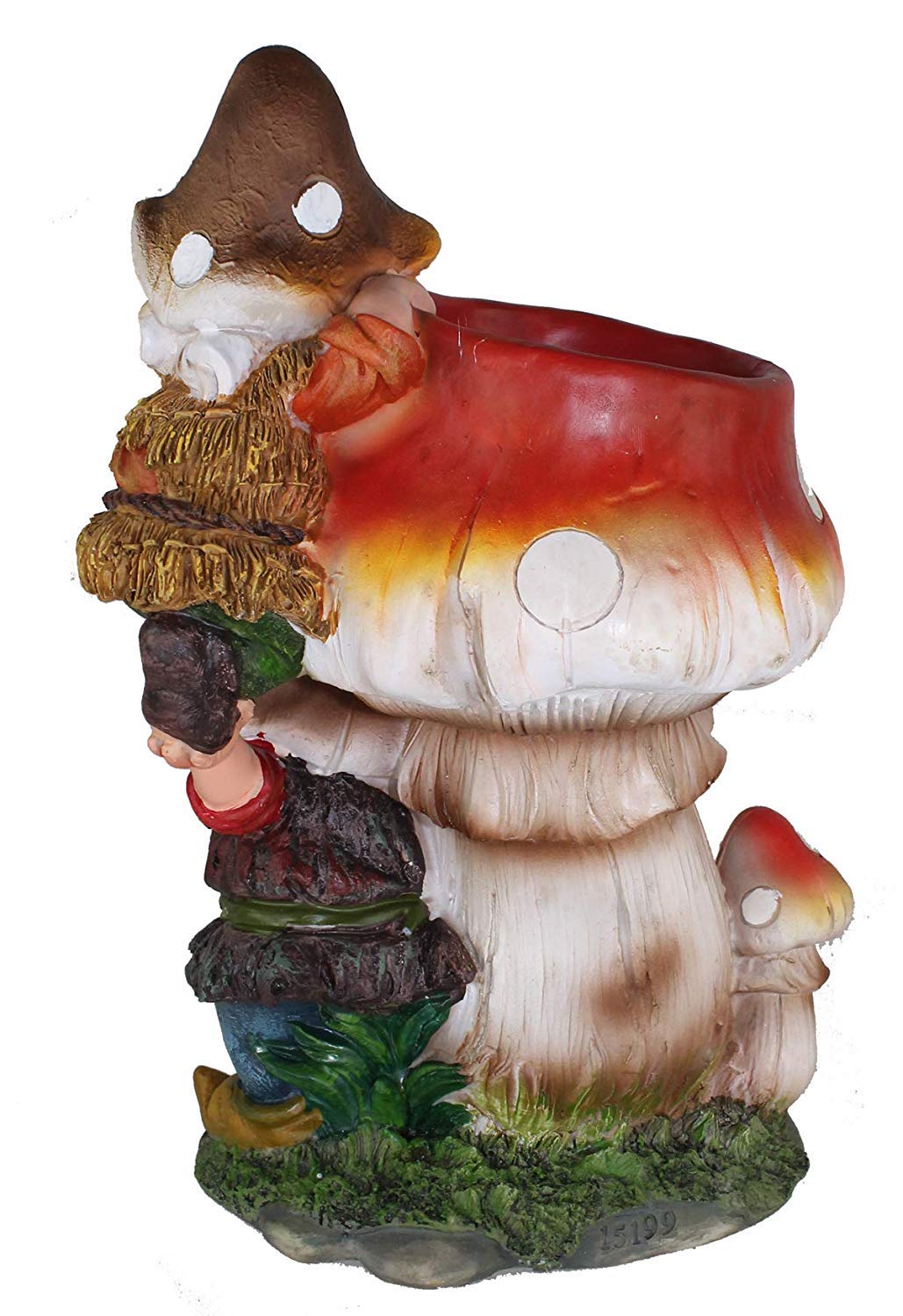 DWK Skurriler Zwerg Auf Pilz – Hängbare Vogelfutterstation, 17,1 Cm, Aus Polyresin, Für Garten & Terrasse