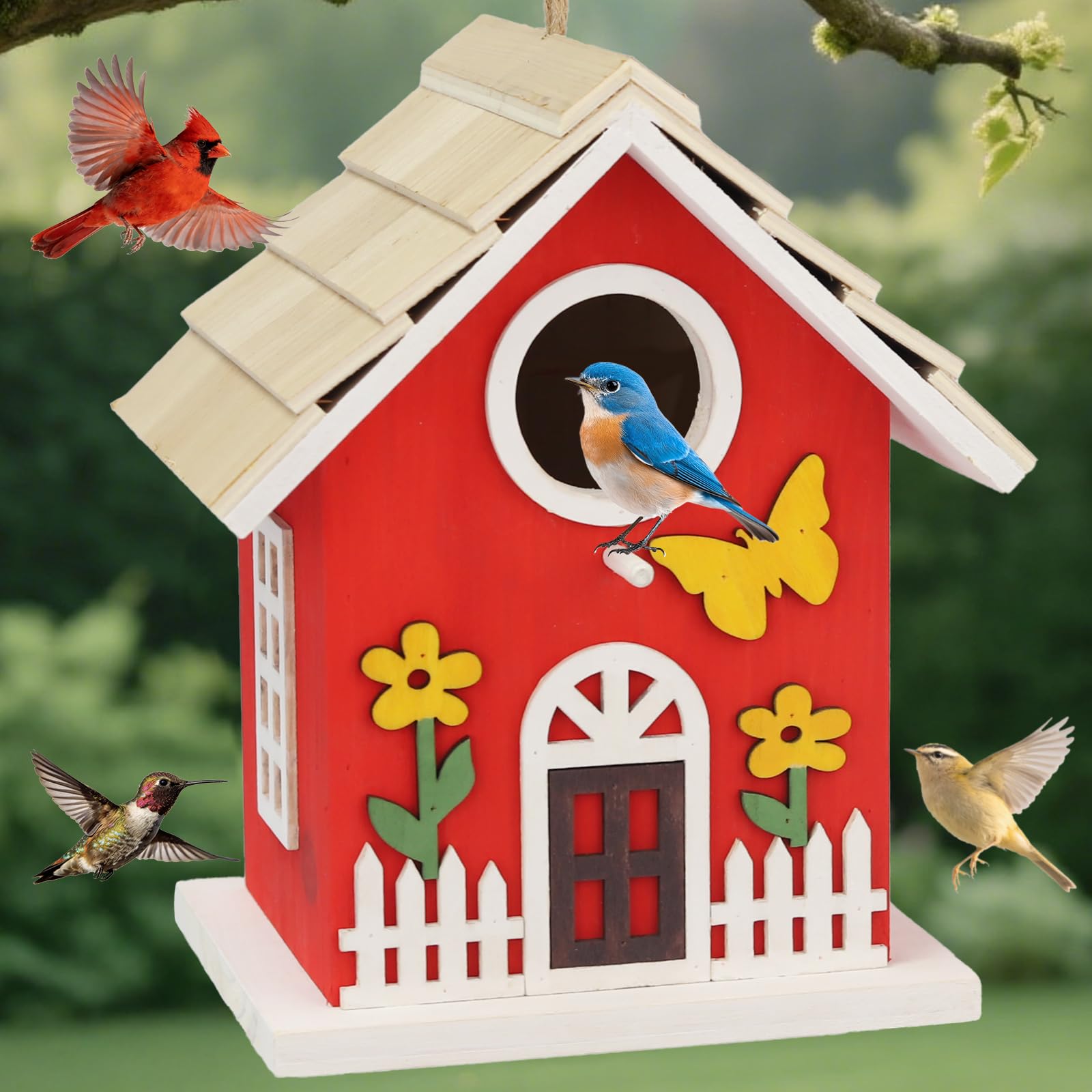 MINWOLF Red Bird House