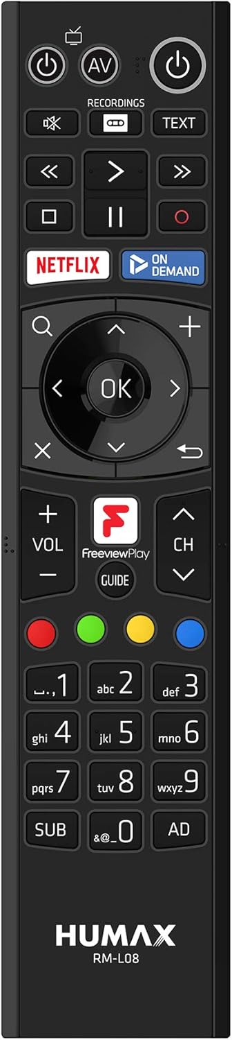 Diagram showing a TV antenna icon pointing to the Humax FVP-4000T
