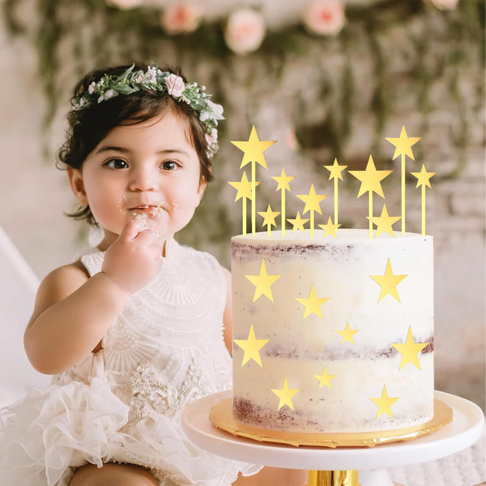 Topper Per Torta A Stella - 5 Pezzi Per Cupcake E Torte | Decorazione Glitter Sicura Per Compleanni E Matrimoni - Foto 4