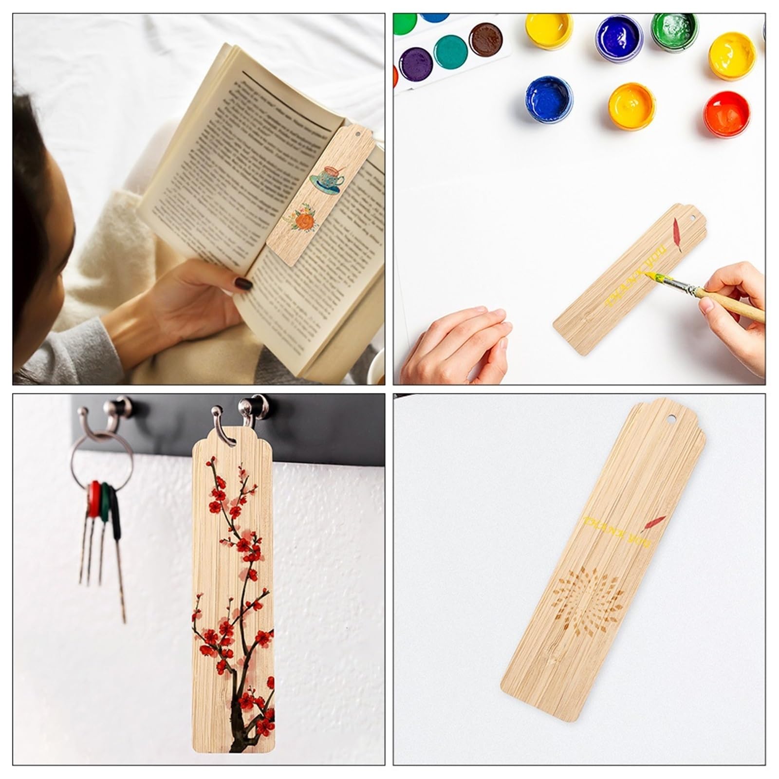 30Pcs Blank Lesezeichen DIY Gravierte for Lesen Label Plain Quaste Zubehör für DIY Lesezeiche