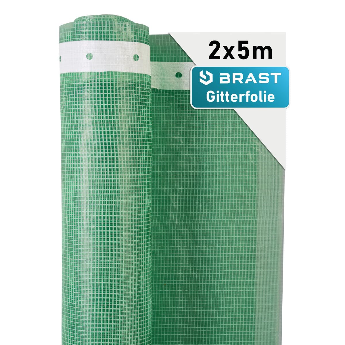 BRAST Gitterfolie Gewächshausfolie 250 g/m² | 20 Größen | Breite: 1,5–4m | Länge: 5–15m | Grün | verstärkter Nagelrand | UV-beständig lichtdurchlässig witterungsbeständig wasserdicht | 2x5m