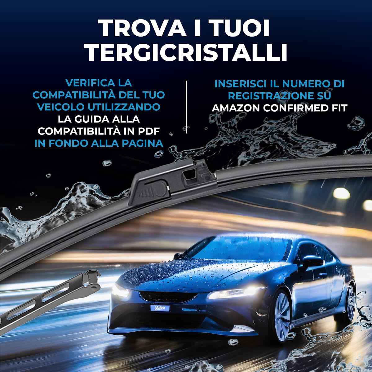 VALEO Silencio Tergicristalli VF349 Kit di Spazzole tergicristallo originali Flat Blade ad Alte Prestazioni, Maggior Visibilità su Strada 550mm/580mm Anteriore Confezione da 2 574353