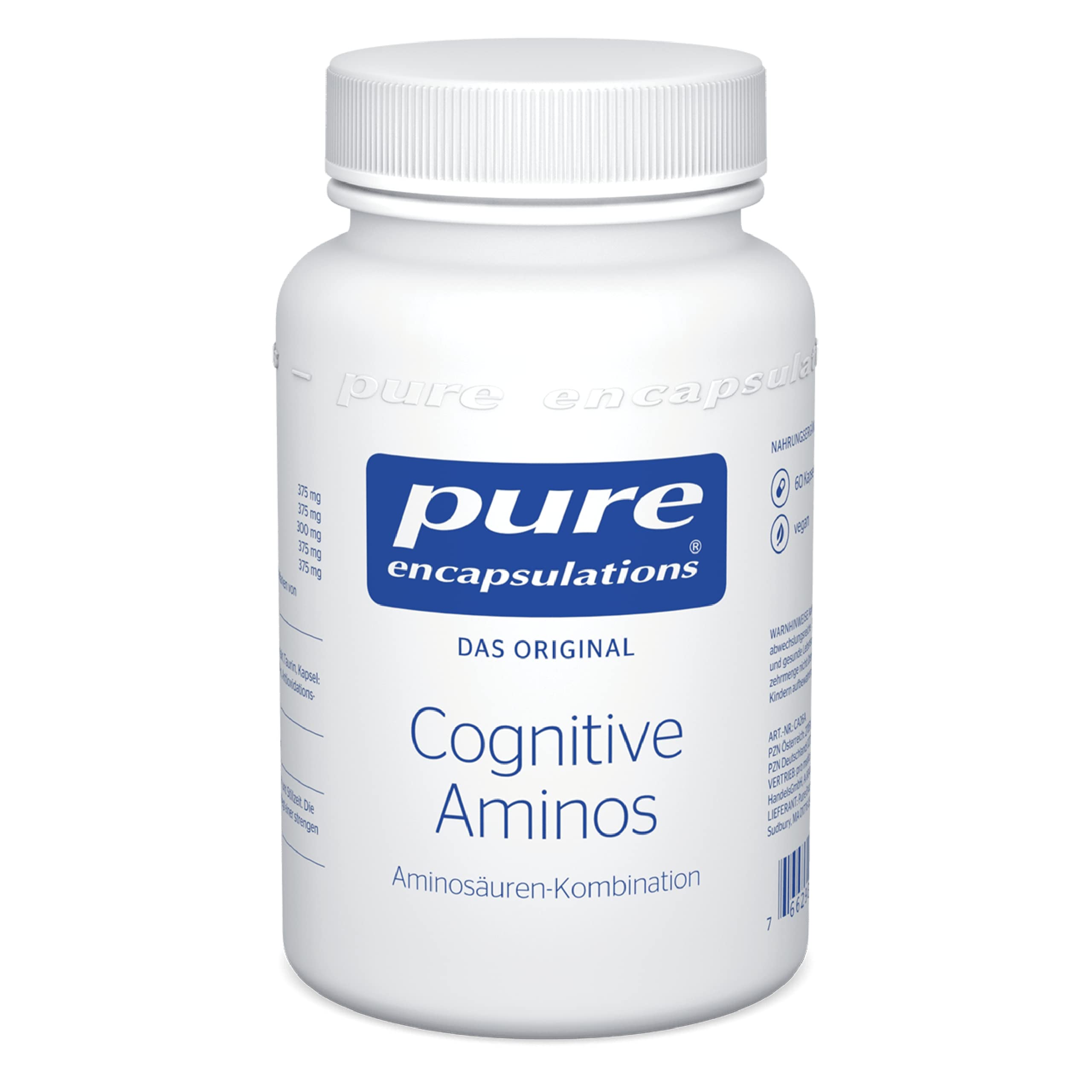 Pure Encapsulations - Cognitive Aminos - Aminosäuren - Mit Phenylalanin, Carnitin, Taurin, Tyrosin und Tryptophan - 60 Kapseln