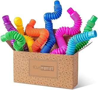 Kids Mandi Pop Tube Sensory Fidget Toy | Multi-Colour Stretchable Pipes | Bendable Finger Toy for Toddlers | Decompression Anxiety Stress Relief Toy (Pack of 6)
