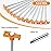 Tent Stakes Heavy Duty Camping Stakes,AVOFOREST 7.1/9.8inch Non-Rust Metal Tent Pegs Ground Stakes Tent Spikes Camping,Garden,Hiking Green/Orange/Black (Orange 12+2pcs, 10IN)