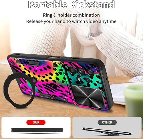 Vista 440 de Funda protectora híbrida para Samsung Galaxy A53 5G de 6.5 pulgadas y anillo giratorio de 360 grados, función atril, híbrida, de doble capa