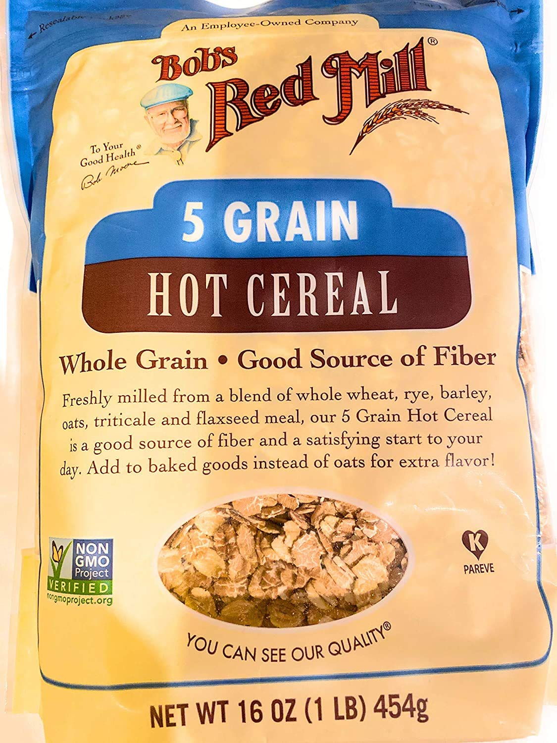 Bob's Red Mill 5 Grain Rolled Hot Cereal, 16 Oz (Pack of 4)