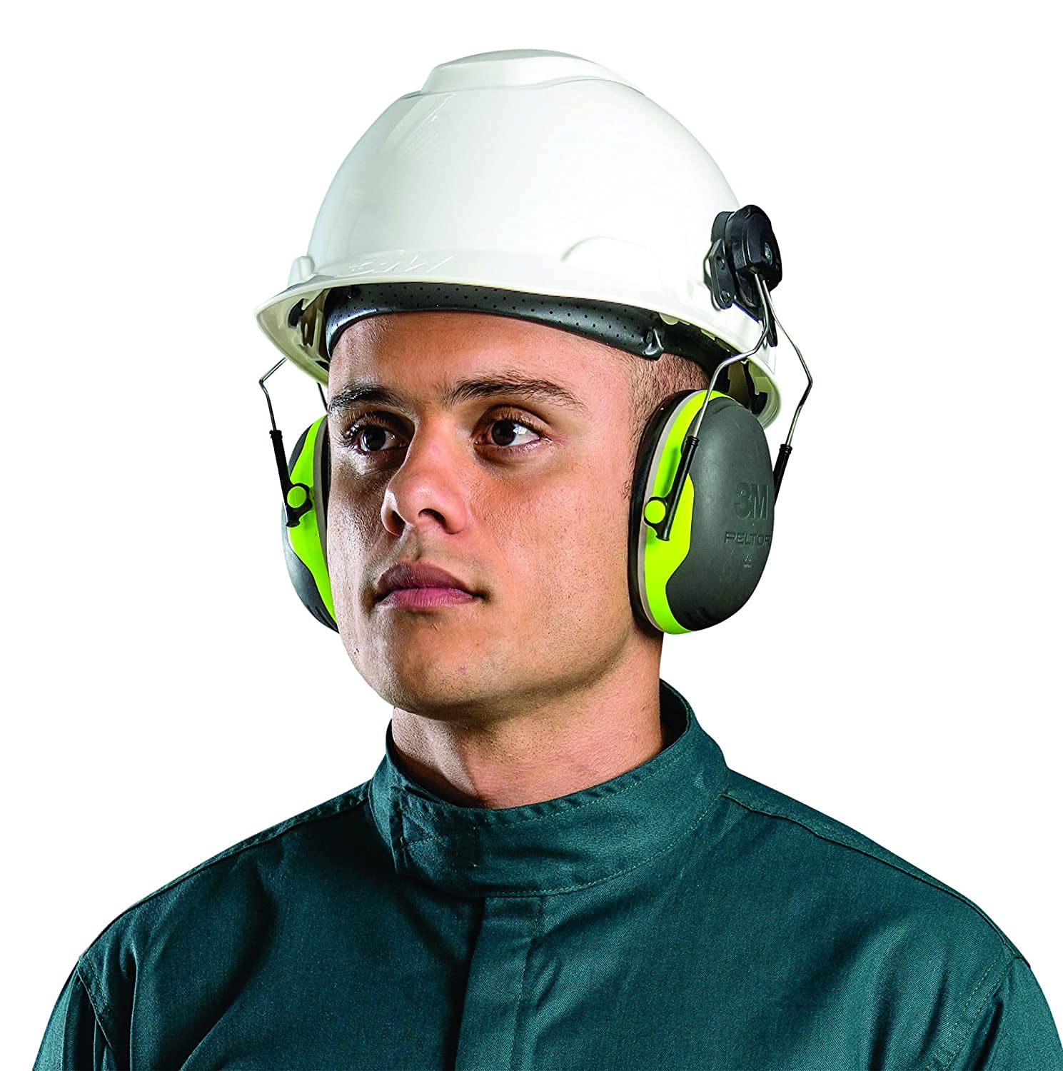 3M PELTOR Coquilles antibruit, haute visibilité, monté sur casque, X4P3